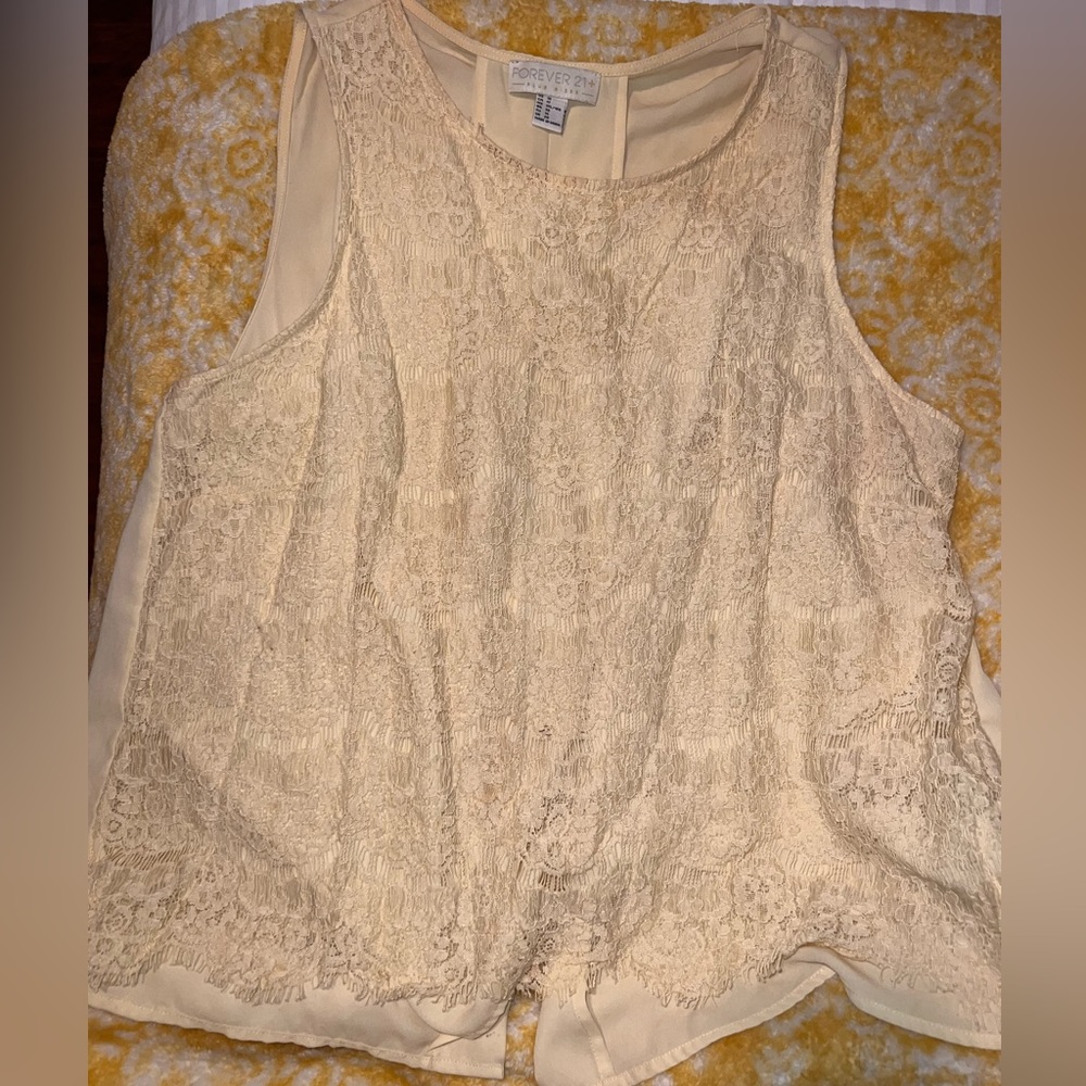 Front lace with open back blouse